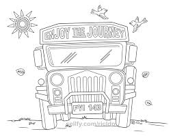 Philippine Jeepney Coloring Pages Set 2 Jeepney Coloring Pages Digital Drawing