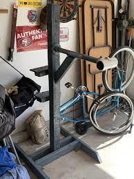 The frame is made of wood and there's a set of this diy bike rack design is a bit on the bulky side compared to others but it only takes a few minutes to. My Diy Bike Repair Stand Bike Repair Stand Bike Repair Diy Bike Repair Stand