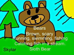 Bear Cinquain Poems Mrs T S First Grade Class Cinquain Poems Cinquain Poems