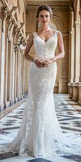 Sophia Tolli Fall 2017 Bridal Sleeveless Thick Strap V Neck Full Embellishment Elegant Fit And Flare W Sheer Wedding Dress Wedding Dresses Fitted Wedding Dress