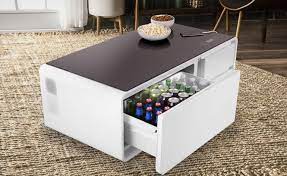 The tempered glass top with touch control panel lets the user set the refrigerator's. Sobro The Smart Coffee Table With A Built In Fridge And Bluetooth Speakers