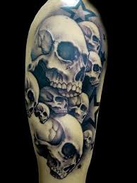 Demon Skull Tattoos On Half Sleeve Jpg 600 800 Skull Tattoo Design Skull Sleeve Tattoos Demon Tattoo