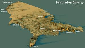 Every circle is city with population over 5000. 3d Mapping The Largest Population Density Centers