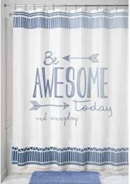 Interdesign 65820 Be Awesome Sc Fabric Shower Curtains Novelty Shower Curtains Shower Curtain