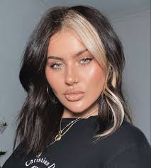 It's for dark hair types with a long layered haircut and angles in the front. Jamie Genevieve White Platinum Blonde Stripe Hair Color In 2020 Hair Color Streaks Hair Inspo Color Aesthetic Hair