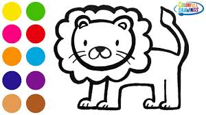 Enjoy the videos and music you love, upload original content, and share it all with friends, family, and the world on youtube. Glitter Lion Drawing And Painting Coloring Wild Animals For Kids To Learn Colors Youtube