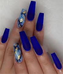 Blue is a very mysterious color, and it almost always exists its eyes are very refreshing, so your nails are always fresh and clean. 40 Gorgeous Dark Blue Coffin Nail Designs You Must Try This Winter Cute Hostess For Modern Women