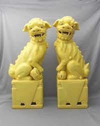 Explore a wide range of the best foo fu dog on aliexpress to find one that suits you! Fabulous Pair Of Vintage 1950s Signed Yellow Ceramic Foo Dogs Foo Dog Yellow Ceramics Foo Lion