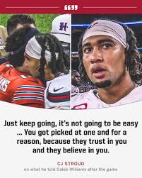 Caleb Williams plays football