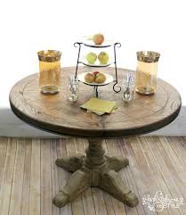 I have an old round table at my house and i can't wait to give this project a try! Restoration Hardware Inspired Pedestal Table Makeover Highstyle Restyle