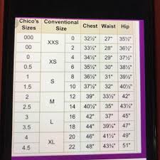 Chicos Size Chart