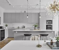 #kitchen island #kitchens #kitchen #kitchen design #white kitchen #beautiful places #beauty #interior design #interiors #interior photography #beautiful #photography #room design #sunset #nordic interiors #nordic #nordic interior design #@interiormerete. Scandinavian Style Or Also Known As Nordic Design Is Just One Of One Of The Most Pr Grey Kitchen Designs Light Grey Kitchen Cabinets Kitchen Cabinet Design