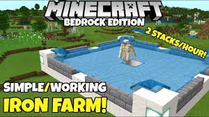 Minecraft in hindi how to make an iron farm in. Minecraft Bedrock Simple Iron Farm Up To 2 Stacks Hr Village And Pillage Update Youtube