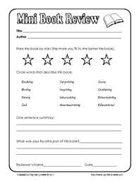 Free Mini Book Review A Fun Way To Review A Book Quickly Book Review Template Reading Classroom School Reading