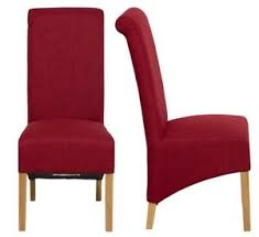 1 pair upholstered red fabric dining
