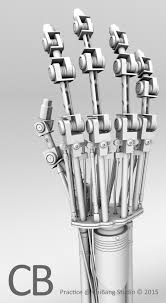 Robotic Terminator Arm T 800 Maya 3d Model Ambient Occlusion Back Details Robots Concept Robot Design Biomechanical Tattoo