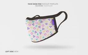 Download Download Face Mask Mockup In Left Side View For Free Mockup Face Mask Cool Face Mask Designs