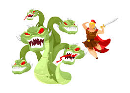 Λερναῖα ὕδρα, lernaîa hýdra), more often known simply as the hydra, is a serpentine water monster in greek and roman mythology. Hydra And Hercules Flat Vector Illustration Hero Attacking Mythological Monster Greek Mythology Twelve Labors Of Herakles Fight With Beast Isolated Cartoon Character On White Background 2934510 Vector Art At Vecteezy