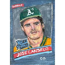 Jose Canseco Mixed Media On Paper 2.5x3.5in Art