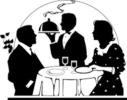Black And White Restaurant Clipart Dinner Couple Free Stock Photo Illustration Of A Couple Being Served A Romantic Dinner 8245 Romantic Dinners Illustration Romantic Dinner For Two
