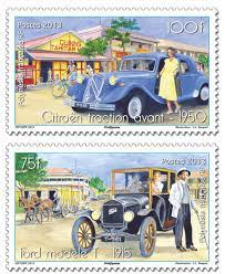 Timbres Francais Traction Avant 1950 Et Modele Ford 1915 Stamp Postage Stamps Postal Stamps