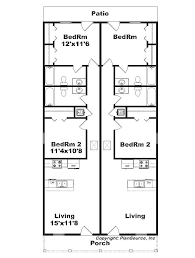 Narrow Lot Duplex J1690 15d Narrow House Plans Duplex Plans Duplex Floor Plans