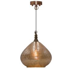 Here we have a simple copper pendant light that can easily hang over breakfast tables or in a pair, trio or even a quad set over bar. River Of Goods Alicante 1 Light Copper Hanging Pendant With Glass And Metal Shade 20019 The Home Depot