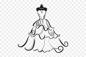 Dress clipart black and white. Wedding Dress Bride Clip Art Wedding Dress Clipart Free Transparent Png Clipart Images Download