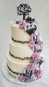 25th Anniversary Cake Lavender Black White And Silver Black Scroll Border S 25th Wedding Anniversary Cakes 25 Anniversary Cake Silver Wedding Cake Topper