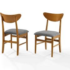 Crosley Landon 2pc Wood Dining Chairs W Upholstered Seat Acorn 2 Chairs Home Kitchen Furnitur Dining Chairs Wood Dining Chairs Modern Wood Dining Chair