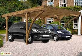 Carport Double Bois Autoclave 2 Voitures Harold 604x511 Bois Autoclave Carport Bois Ports De Voiture