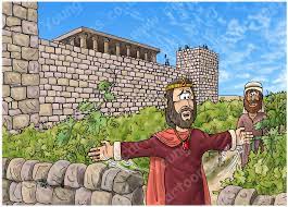 (1 kings 16:30) king ahab married jezebel who was not an israelite and an idol worshipper and practiced witchcraft. Bible Cartoons 1 Kings 21 Naboth S Vineyard Scene 01 King Ahab S Offer