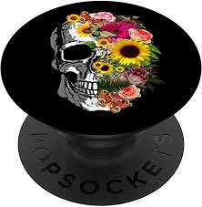 The large sunflowers here were found at hobby lobby and i'm using two different plastic skulls for the two larger flowers. Amazon Com Botanical Skull Sunflower Floral Anatomy With Butterflies Popsockets Swappable Popgrip