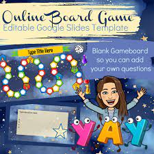 Online Board Game Template Editable Google Slides Board Game Template Classroom Games Digital Learning Classroom