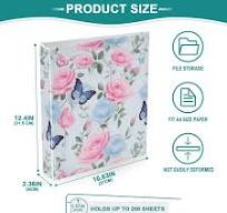 Amazon.com : Vintage Butterfly Floral Pattern 3 Ring Binder ...