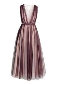 Jurk Van Tule Pruimenpaars Poeder Dames H M Be Brown Cocktail Dresses Brown Evening Dresses Evening Dresses