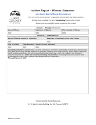 Writing incident reports is an important stage of any company's health writing a useful and comprehensive incident report is easily accomplished in 11 steps. Free 14 Employee Witness Statement Forms In Ms Word Pdf