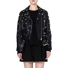Acne Star Stud Leather Biker Jacket Selfridges Com Biker Jacket Jackets Shopping Outfit