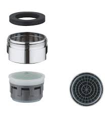 This 1.5 gpm water saving faucet aeratorthis 1.5 gpm water saving faucet aerator by neoperl comes in a convenient 6 pack and is watersense certified. Grohe 48159en0 3 3 4 Aerator Flow Control With Finish Brushed Nickel
