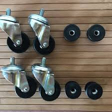 If You Have Ikea Olov Adjustable Legs On Your Desk Yet You Need To Add Castors Here S A Easy Hack Get 4 X 38mm Threaded Ikea Legs Ikea Hack Adjustable Legs