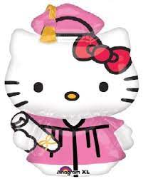 Loonballoon Hello Kitty Pink Graduation Grad Hat Cap Gown Prek 42 Party Mylar Balloon Check Out This Great Produc Hello Kitty Kitty Hello Kitty Theme Party