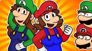 Mario & Luigi meet Female Mario & Female Luigi - YouTube