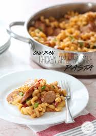 Simply made with love chicken apple sausage skillet ii. One Pan Chicken Apple Sausage Pasta Inspired By Charm Chicken Sausage Recipes Chicken Apple Sausage Sausage Recipes