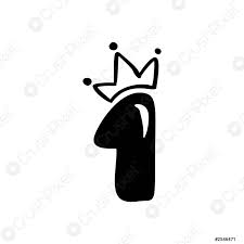 Maybe your phone broke or you lost all your contacts after getting a new phon Vector Vintage Cute Number 1 With Crown Princess Calligraphy Element Stock Vector Crushpixel