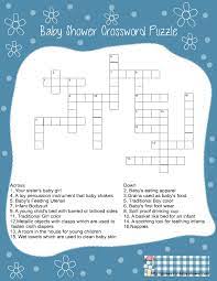 Free Printable Baby Shower Crossword Puzzle Game Free Printable Baby Shower Games Baby Shower Printables Free Baby Shower