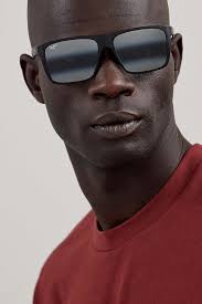 Maui Jim Men's Honokalani Polarized Rectangular Sunglasses, Matte  Black/Neutral Grey, Large : Sports & Outdoors