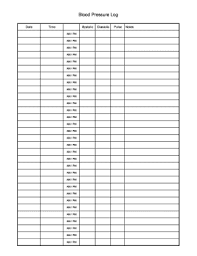 15 Printable Blood Pressure And Pulse Log Forms And