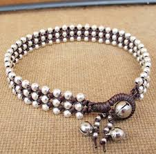 Dark Brown Wax Cord Braided Ankle Bracelet With Silver Color Bead Ankle Bracelets Silver Color Beaded Bracelets