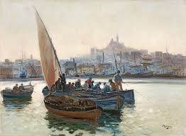 Barques De Peche Dans Le Port Marseille Nattero Louis 1875 1915 Galerie A Pentcheff Expertise Achat Vente De Tablea Marseille Barque Peinture Bateau