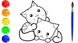Do you know the cutest things that have claws, and can be domesticated? Cute Cats Coloring Pages Cat Drawing Colour Youtube